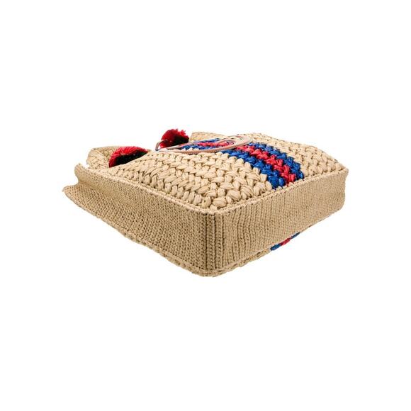 Gucci Woven Tote with Red and Blue Accents - Picture 4 of 5